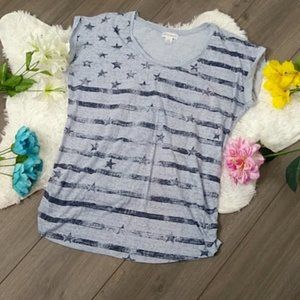 2/$24 Motherhood Blue Stars & Stripes Comfy Top
